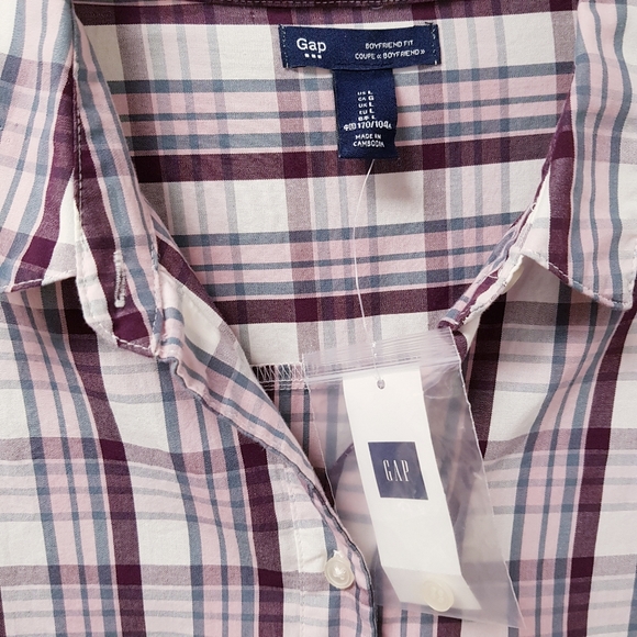 Gap Boyfriend Fit Checkered Button Front Shirt - Picture 6 of 7